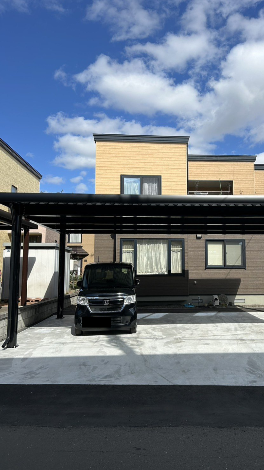 札幌市 カーポート正面から見た完成形 施工事例
